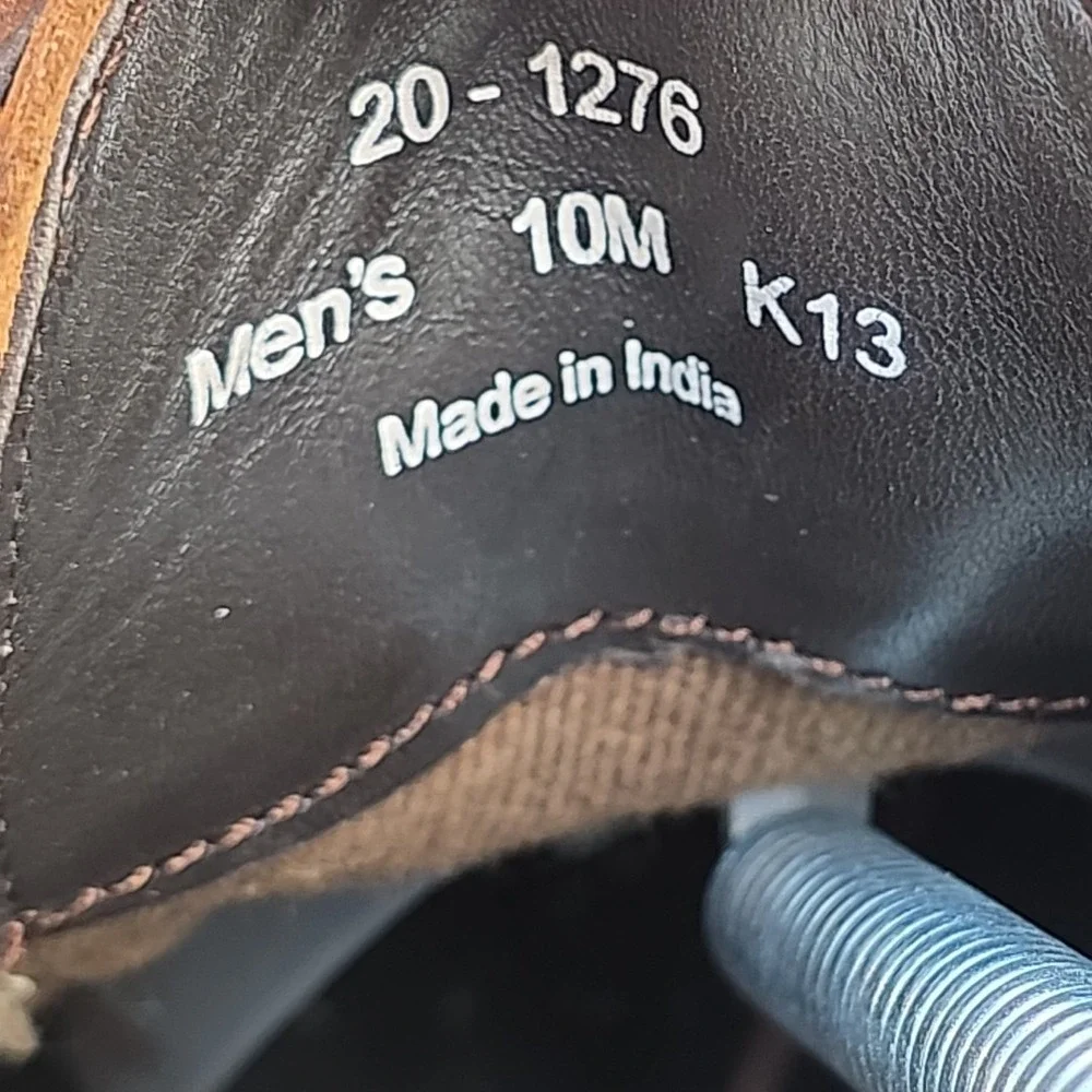 Johnston & Murphy Cap Toe Tan Sheepskin Men's Size 10M Dress Oxford Shoe 20-1276
